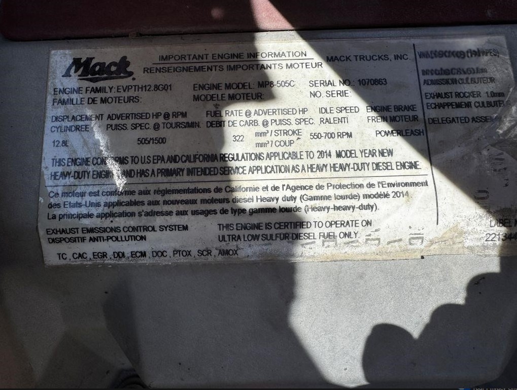 2014 MACK PINNACLE CHU613 CO11416 - Image 8